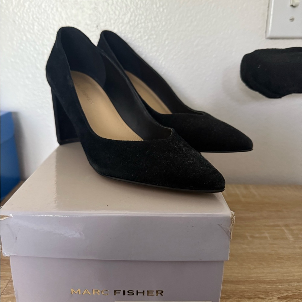Marc Fisher Black Suede Heels